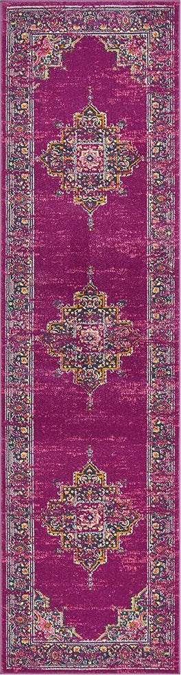 Ravella Fuchsia Purple Polypropylene Runner Rug