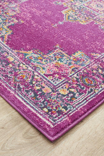 Ravella Fuchsia Purple Polypropylene Runner Rug