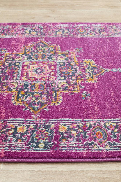 Ravella Fuchsia Purple Polypropylene Runner Rug