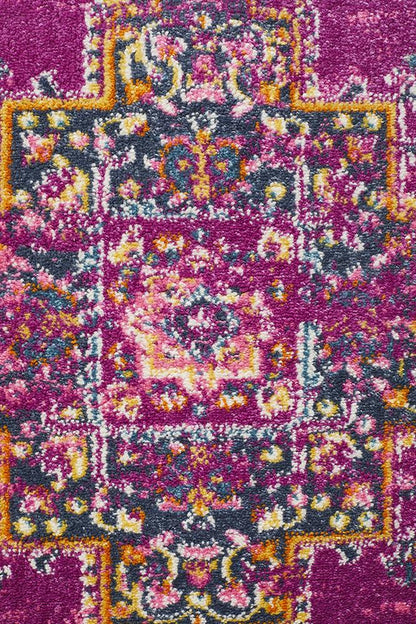 Ravella Fuchsia Purple Polypropylene Runner Rug