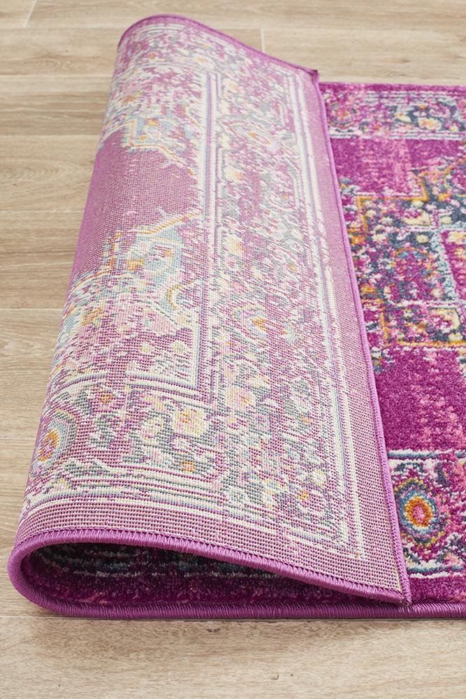 Ravella Fuchsia Purple Polypropylene Runner Rug