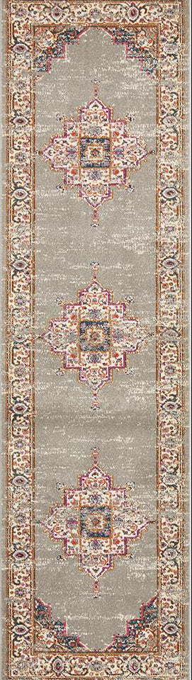 Ravella Grey Polypropylene Runner Rug