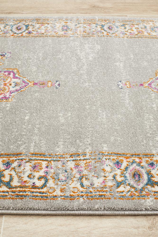 Ravella Grey Polypropylene Runner Rug