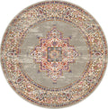 Ravella Multicolor Grey Round Rug