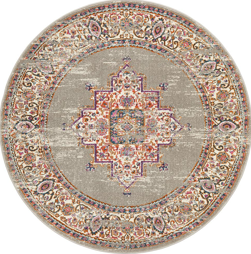 Ravella Multi Grey Round Rug