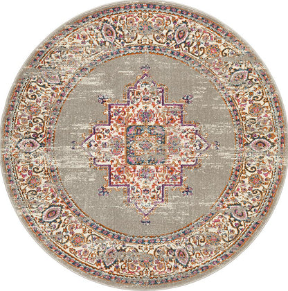 Ravella Multi Grey Round Rug