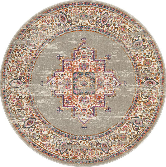 Ravella Multi Grey Round Rug