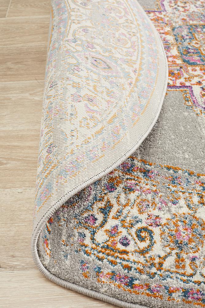 Ravella Multi Grey Round Rug