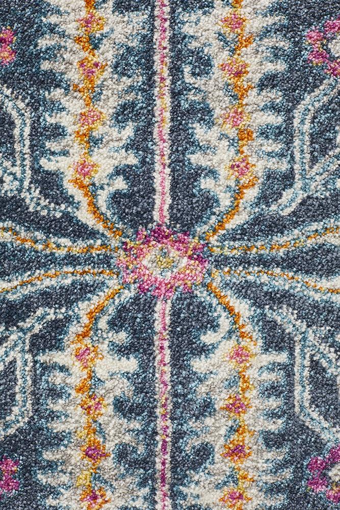 Ravella Navy Polypropylene Round Rug