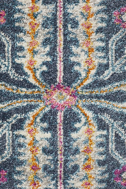 Ravella Navy Polypropylene Round Rug