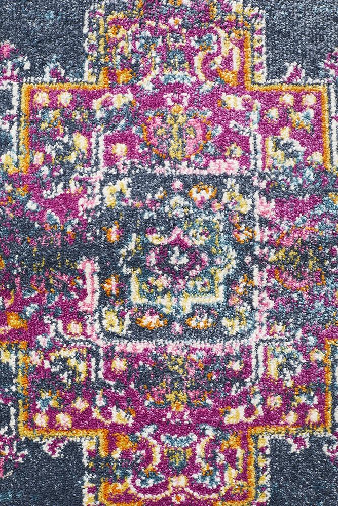 Ravella Navy Polypropylene Runner Rug