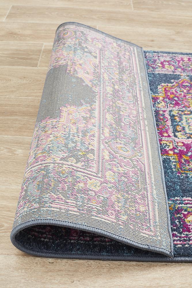 Ravella Navy Polypropylene Runner Rug