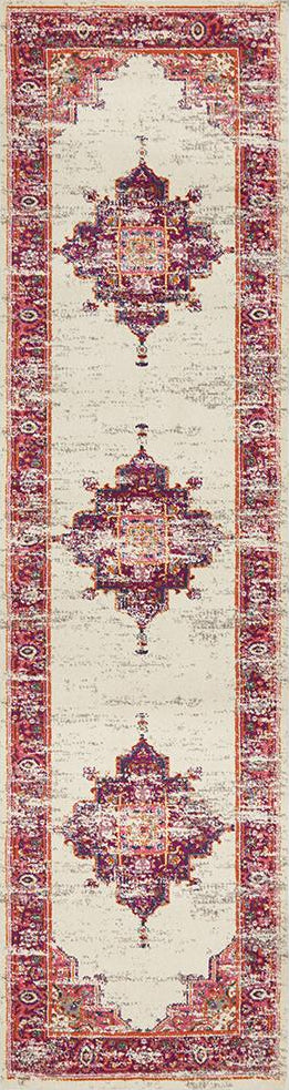 Ravella Pink Polypropylene Runner Rug