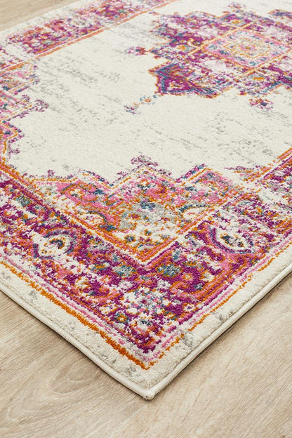 Ravella Pink Polypropylene Runner Rug