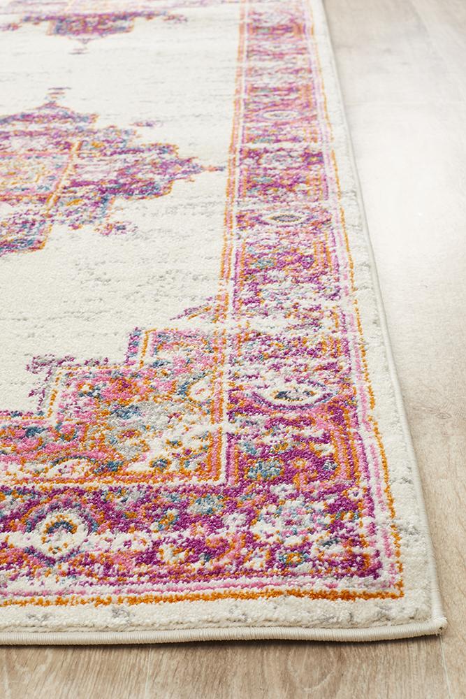 Ravella Pink Polypropylene Runner Rug
