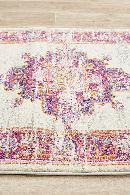 Ravella Pink Polypropylene Runner Rug