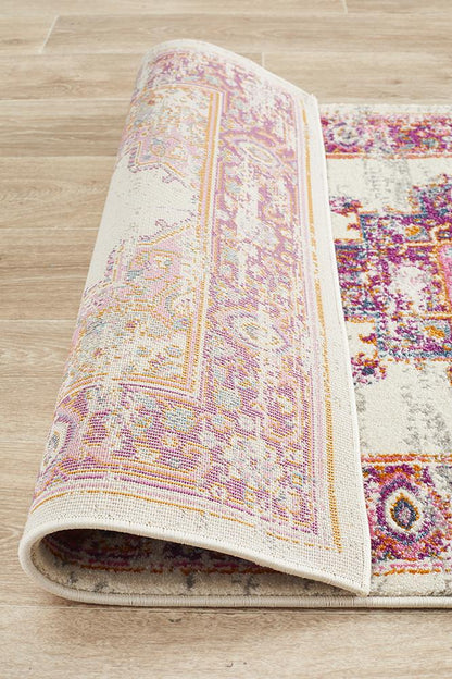 Ravella Pink Polypropylene Runner Rug