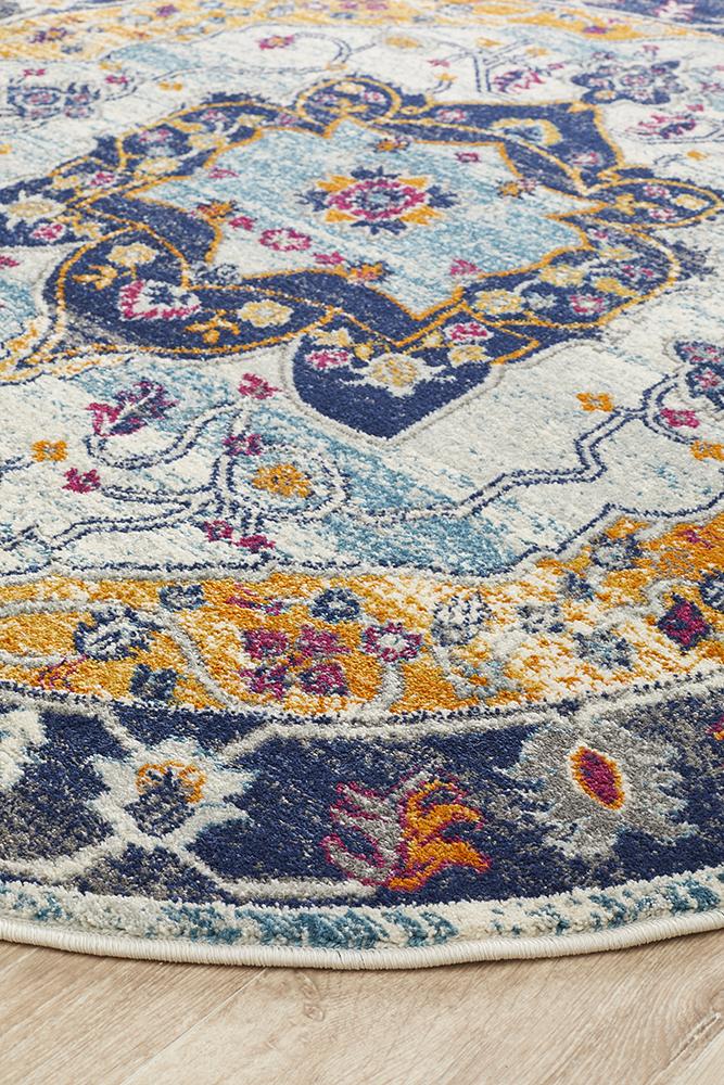 Ravella Rust Orange Polypropylene Round Rug