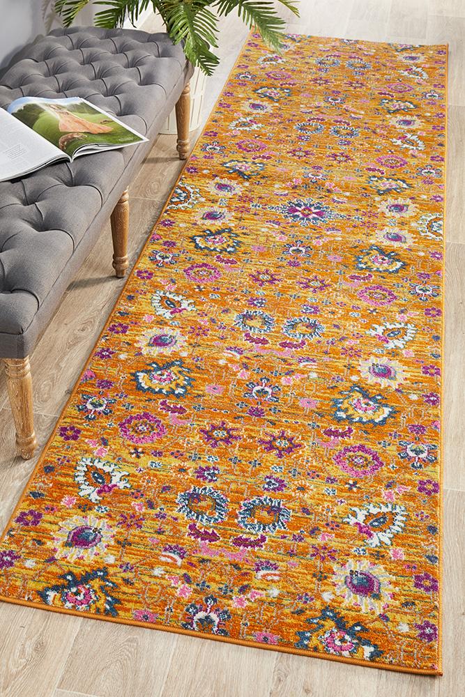 Ravella Rust Orange Polypropylene Runner Rug