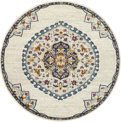 Ravella White Polypropylene Round Rug