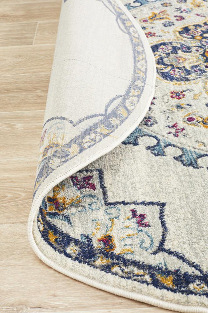 Ravella White Polypropylene Round Rug