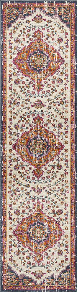 Ravella White Polypropylene Runner Rug