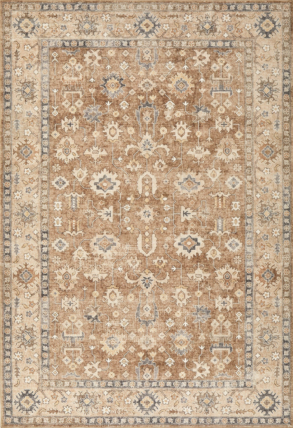 Rinasca Brown Washable Rug