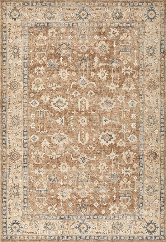 Rinasca Brown Washable Rug