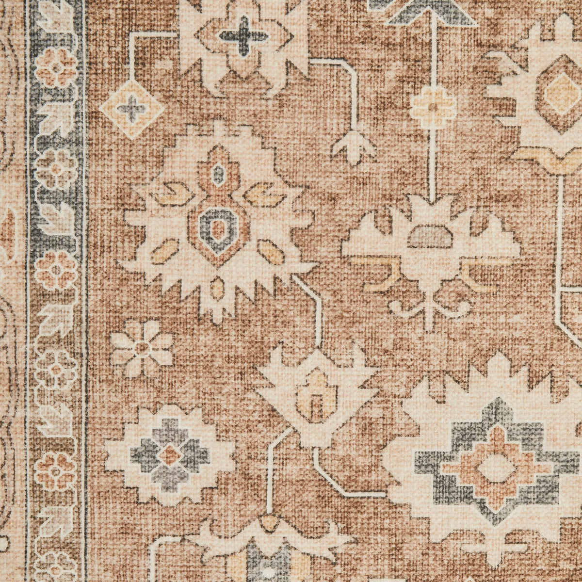 Rinasca Brown Washable Rug
