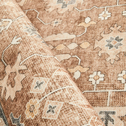 Rinasca Brown Washable Rug