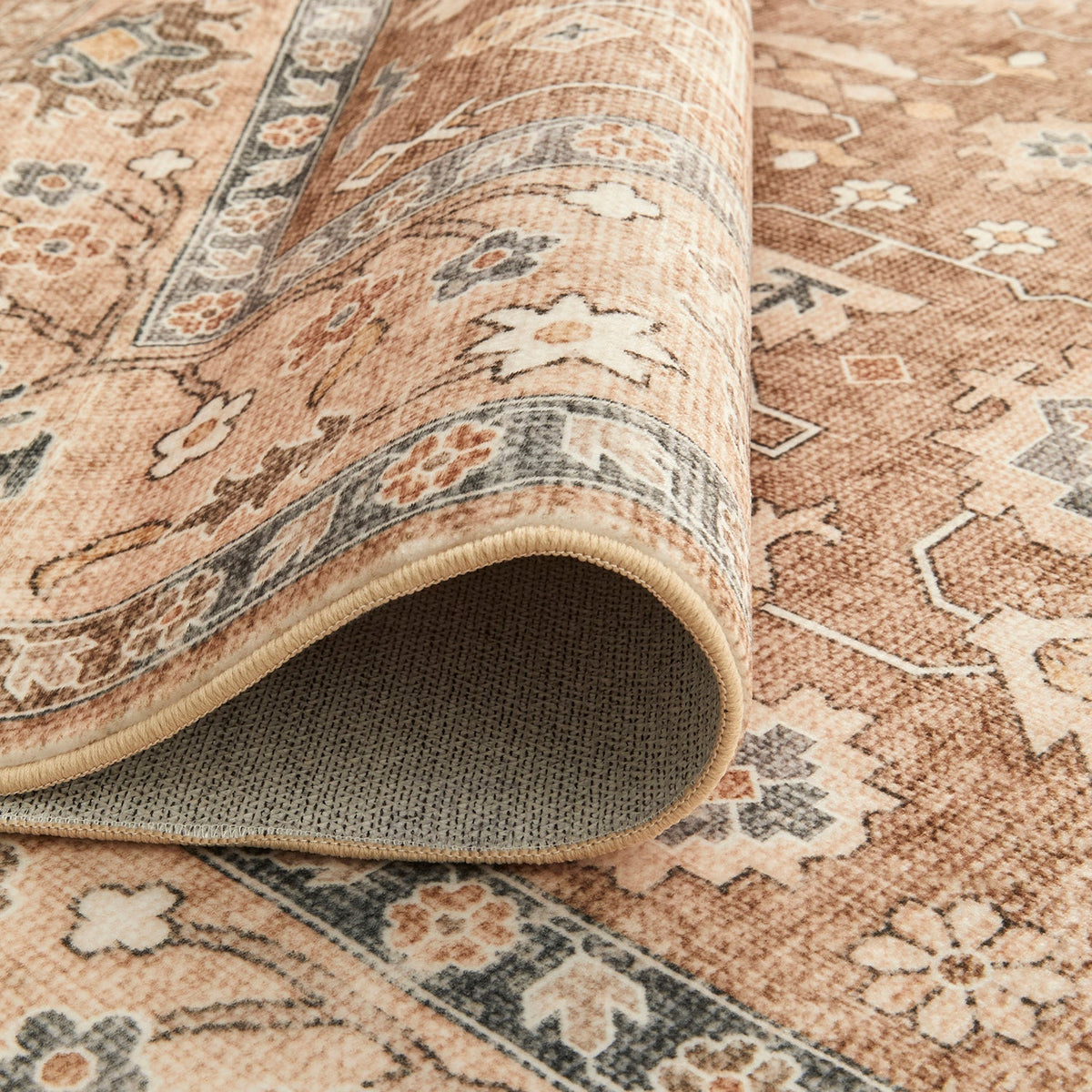 Rinasca Brown Washable Rug