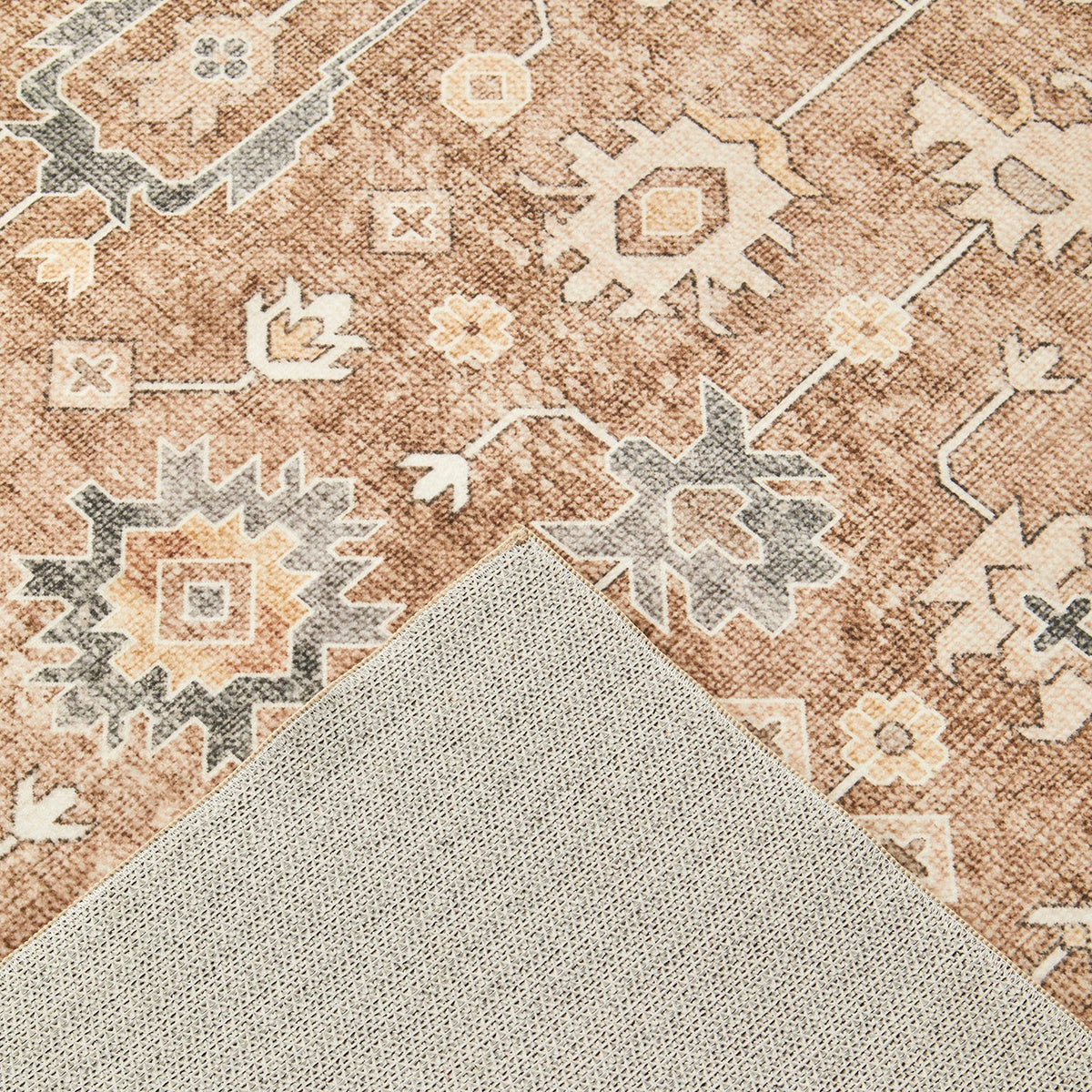 Rinasca Brown Washable Rug