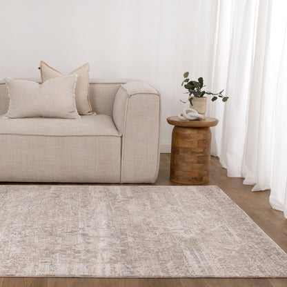 Solace Ivory Beige Vintage Rug