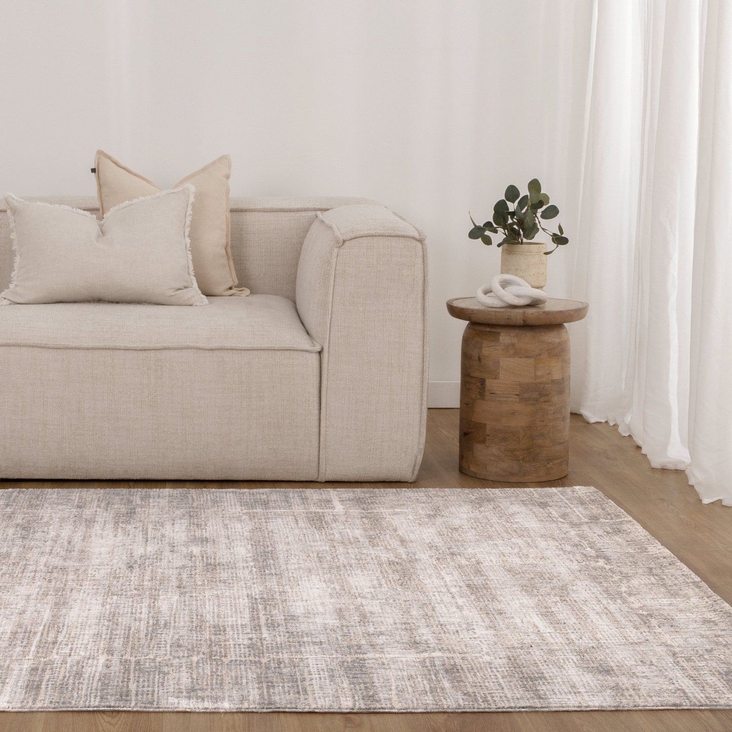 Solace Ivory Beige Lines Rug