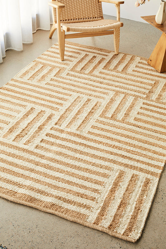 Ombra Tusk Beige Wool & Jute Rug
