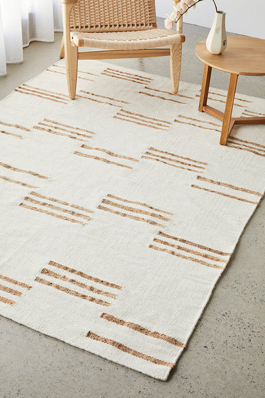 Ombra Flax Beige Wool & Jute Rug