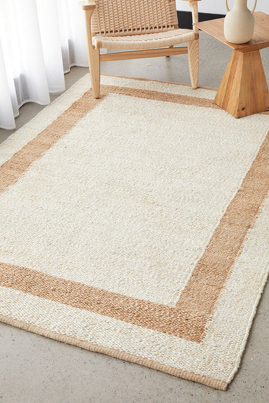 Ombra Wheat Beige Wool & Jute Rug
