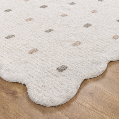 Dream White Round Kids Rug