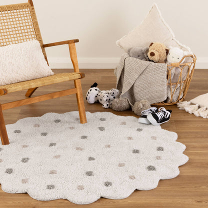 Dream White Round Kids Rug