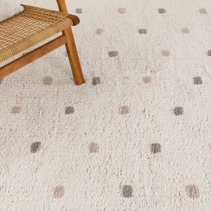 Dream White Round Kids Rug