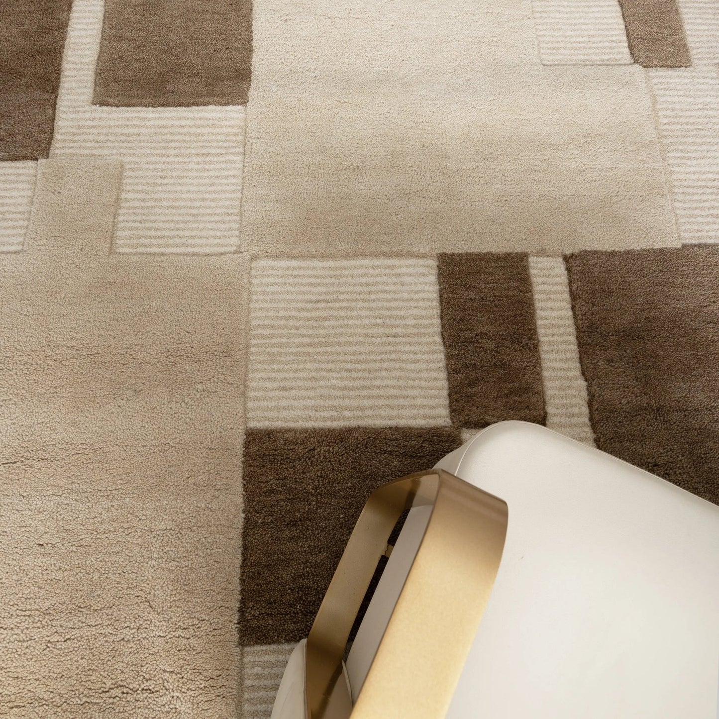 Varo Beige Brown Wool Rug