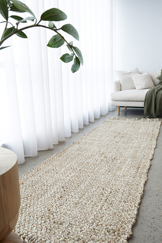 Selvia Silver Wool & Jute Runner Rug