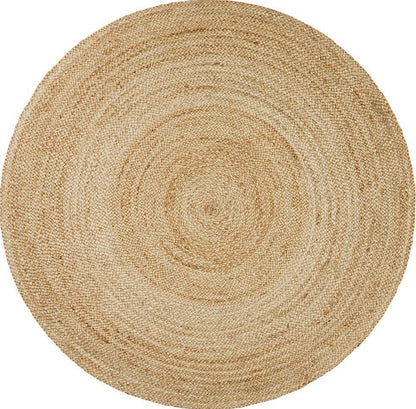 Tessura 2 Natural Beige Jute & Cotton Round Rug