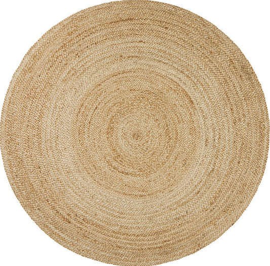 Tessura 2 Natural Beige Jute & Cotton Round Rug