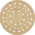 Tessura Alpha Natural Beige Jute & Cotton Round Rug
