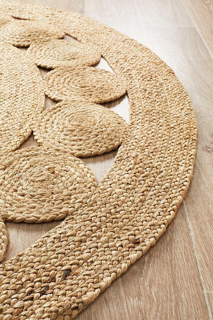 Tessura Alpha Natural Beige Jute & Cotton Round Rug