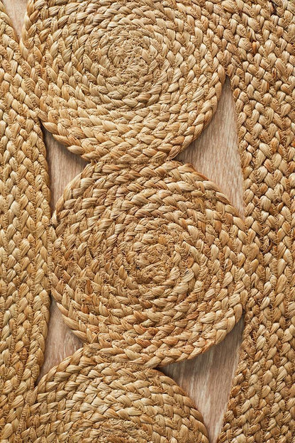 Tessura Alpha Natural Beige Jute & Cotton Round Rug