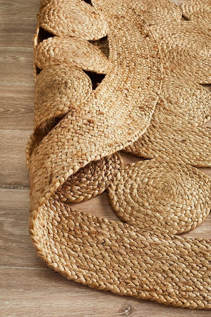 Tessura Alpha Natural Beige Jute & Cotton Round Rug