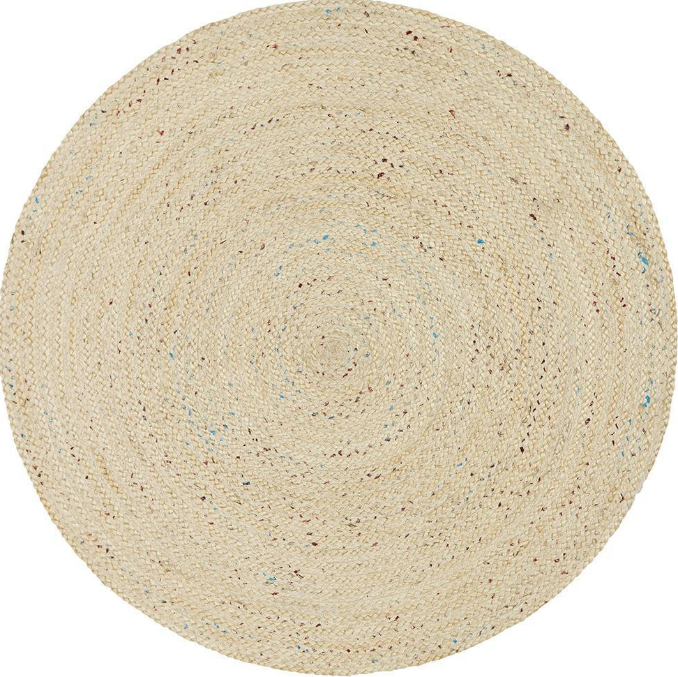 Tessura Beige Jute & Cotton Round Rug