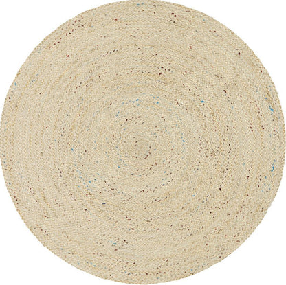 Tessura Beige Jute & Cotton Round Rug